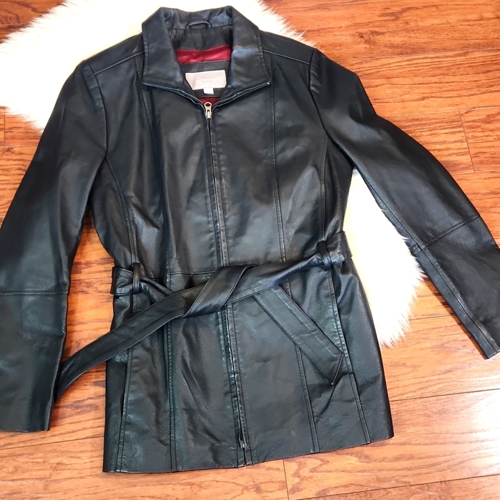 Croft & Barrow Vintage 100% Leather Womens Fitted Jacket